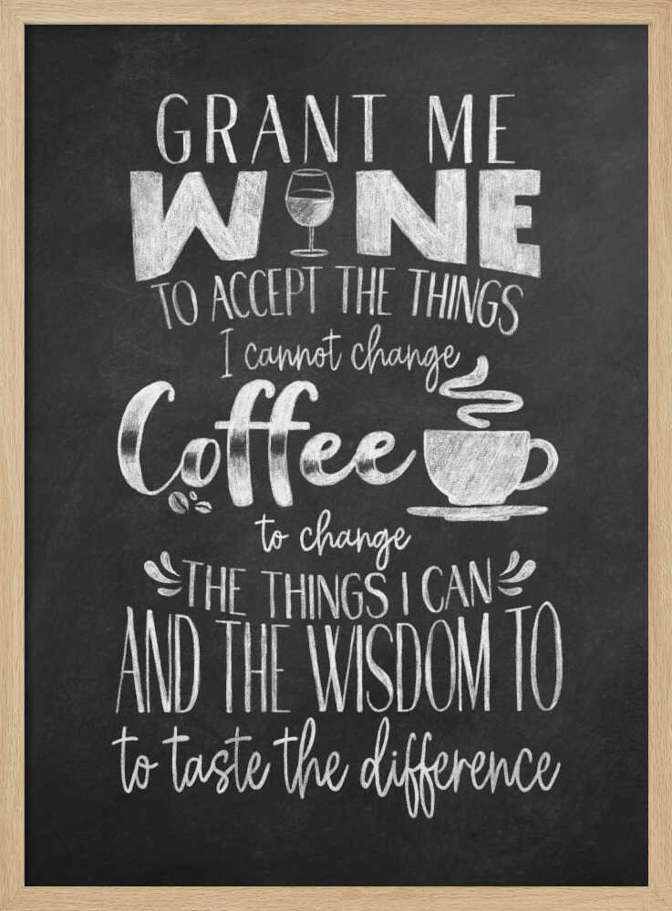 Wine and Coffee Art Print UK — Japanese Vibrant Wall Art — Living Room — Wall It All Prints