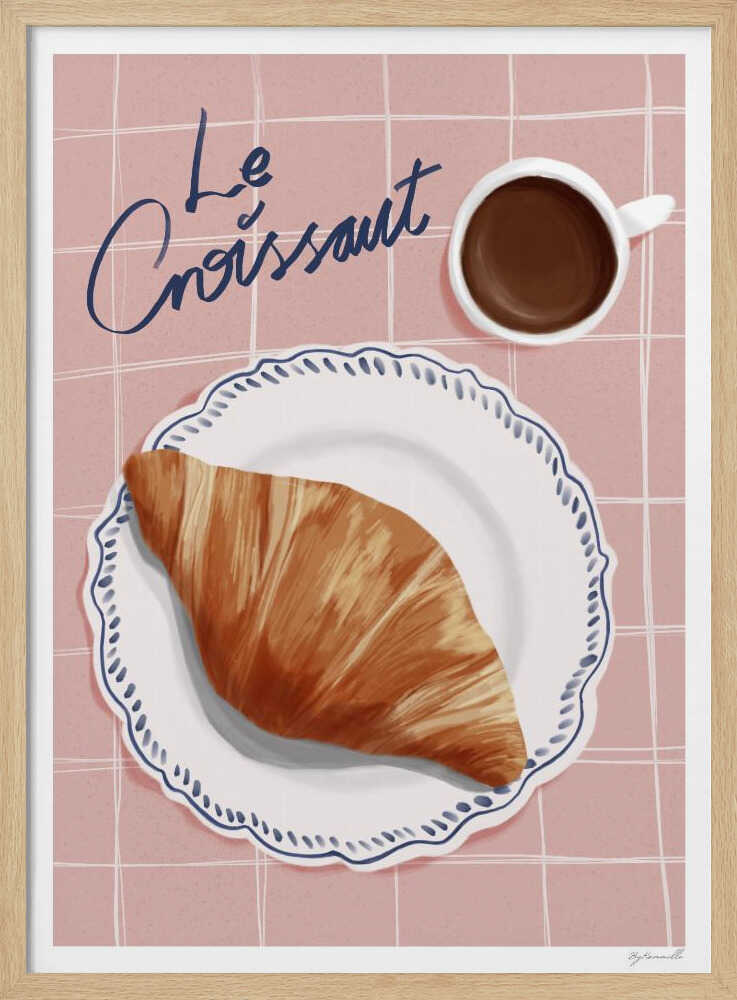 Le Croissant Morning Art Print UK — Food Warm Wall Art — Kitchen — Wall It All Prints