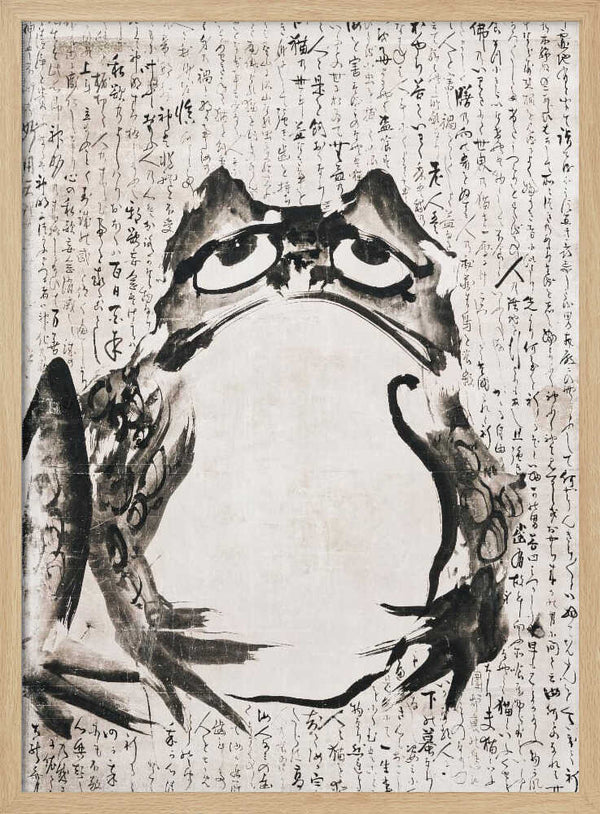 Japanese Frog (late 18th 19th Century) Vintage Ink and Color On Paper Getsuju
