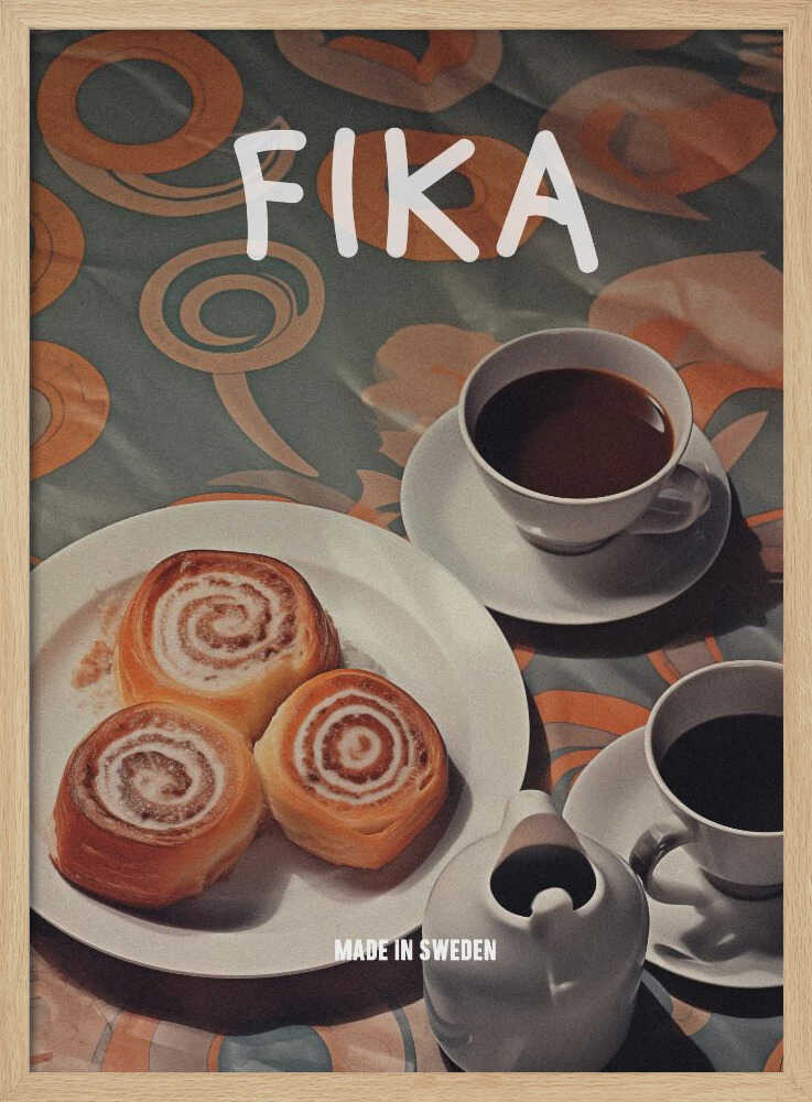 Swedish Fika Break Art Print UK — Vintage Vibrant Wall Art — Kitchen — Wall It All Prints