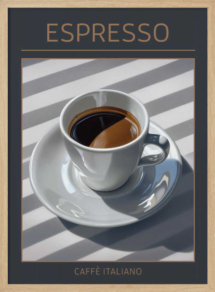 Espresso Morning Light Art Print UK — Dark Moody Dark Wall Art — Kitchen — Wall It All Prints