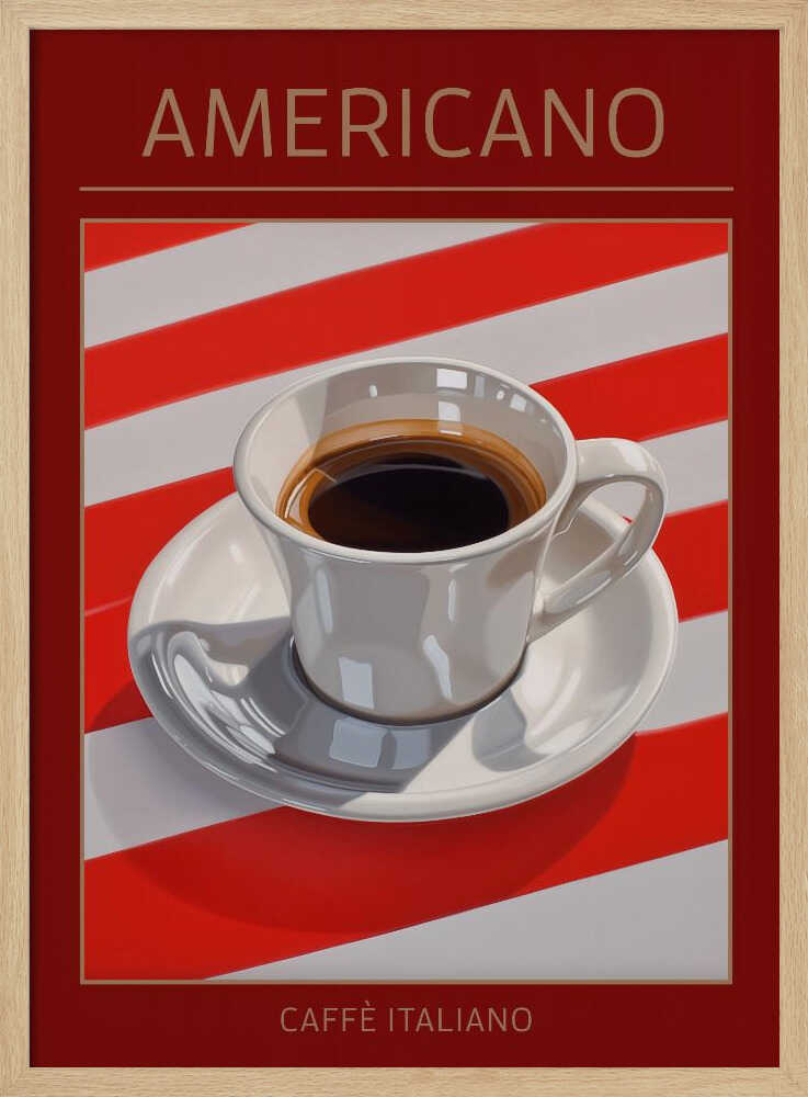 Classic Americano Coffee Art Print UK — Abstract Vibrant Wall Art — Kitchen — Wall It All Prints