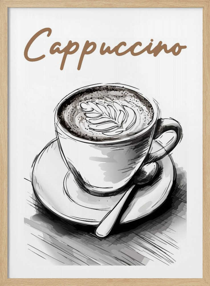Cappuccino Latte Art Art Print UK — Food Warm Wall Art — Kitchen — Wall It All Prints
