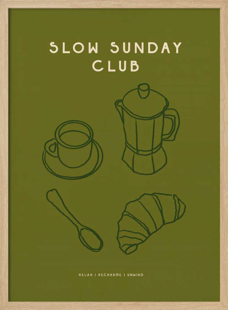 Leisurely Brew Morning Art Print UK — Food Minimal Wall Art — Kitchen — Wall It All Prints