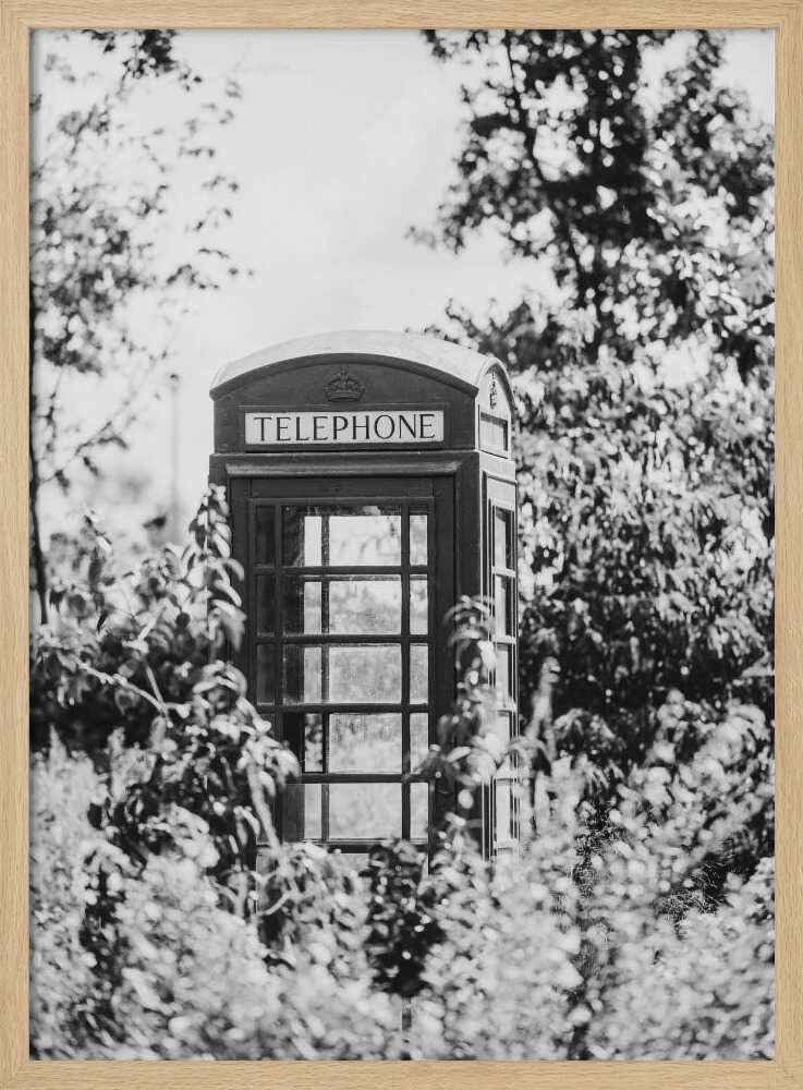 Timeless English Phone Booth Art Print UK — Botanical Calm Wall Art — Living Room — Wall It All Prints