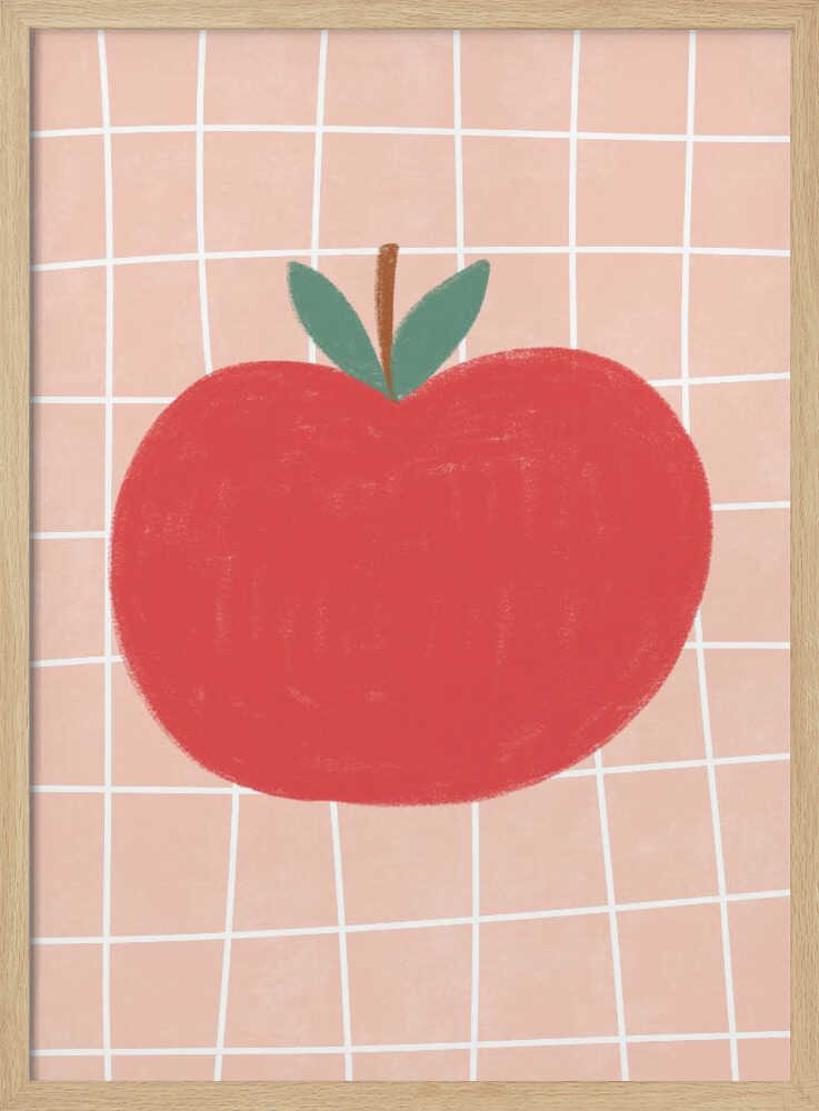 Red Apple Grid Art Print UK — Abstract Minimal Wall Art — Kitchen — Wall It All Prints
