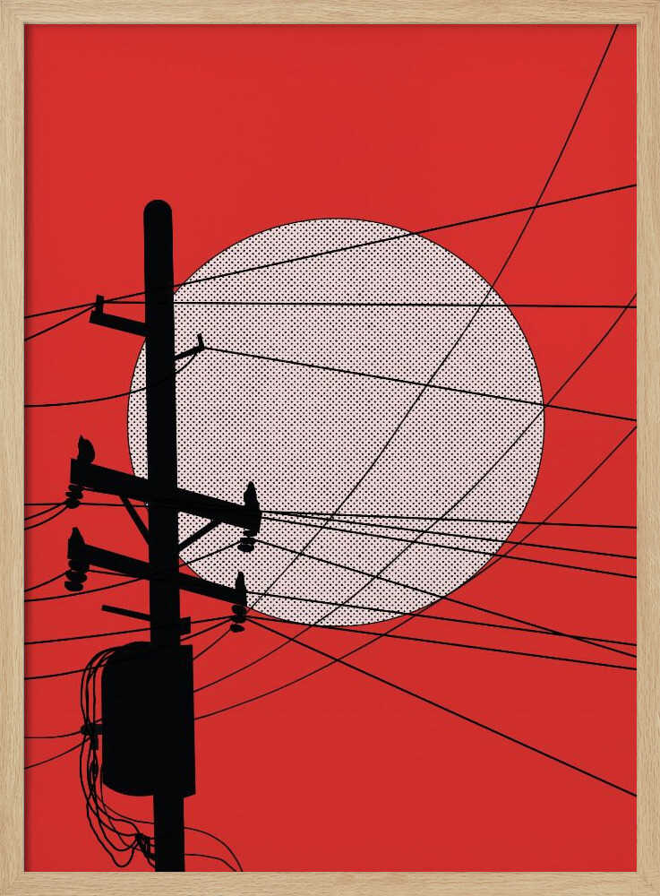 Red Sky Electric Sun Art Print UK — Abstract Vibrant Wall Art — Office — Wall It All Prints