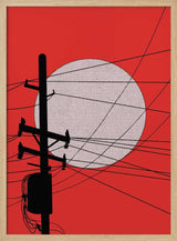 Red Sky Electric Sun Art Print UK — Abstract Vibrant Wall Art — Office — Wall It All Prints