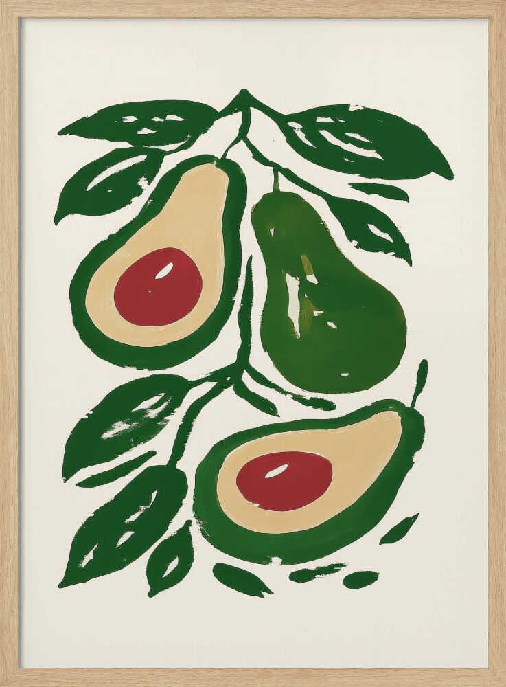 Fresh Avocado Branch Art Print UK — Botanical Fresh Wall Art — Kitchen — Wall It All Prints