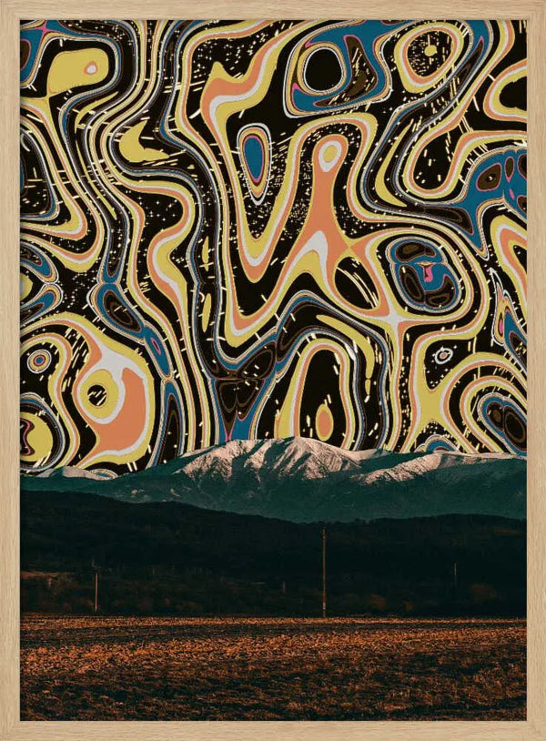 Vibrant Abstract Mountains Art Print UK — Abstract Vibrant Wall Art — Living Room — Wall It All Prints