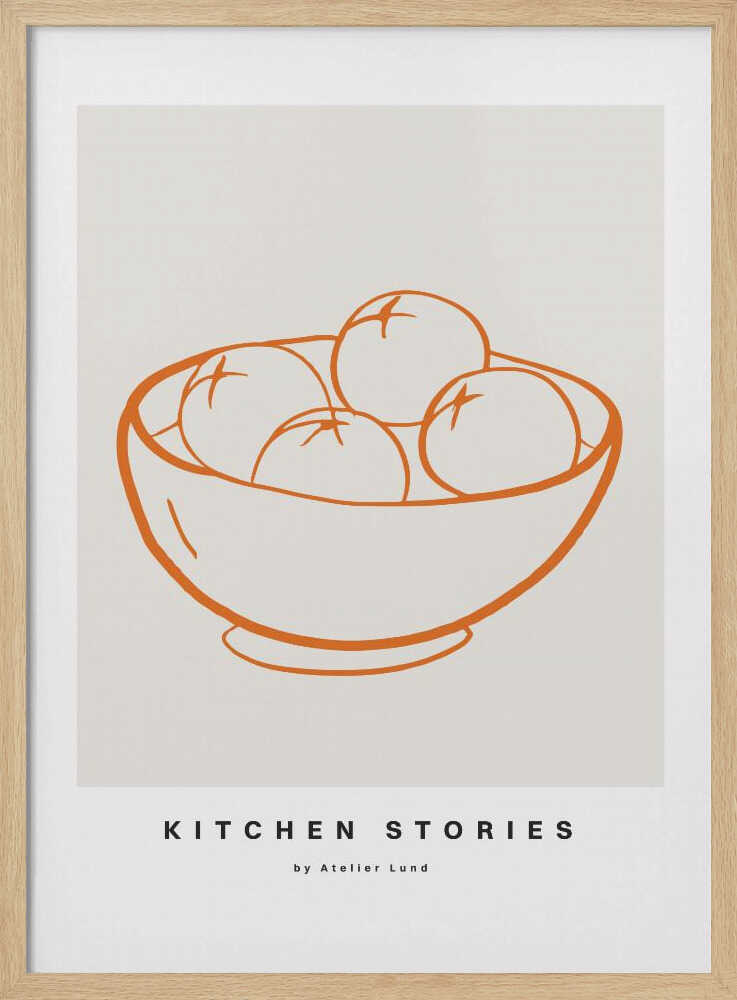 Bowl of Oranges Art Print UK — Abstract Minimal Wall Art — Kitchen — Wall It All Prints