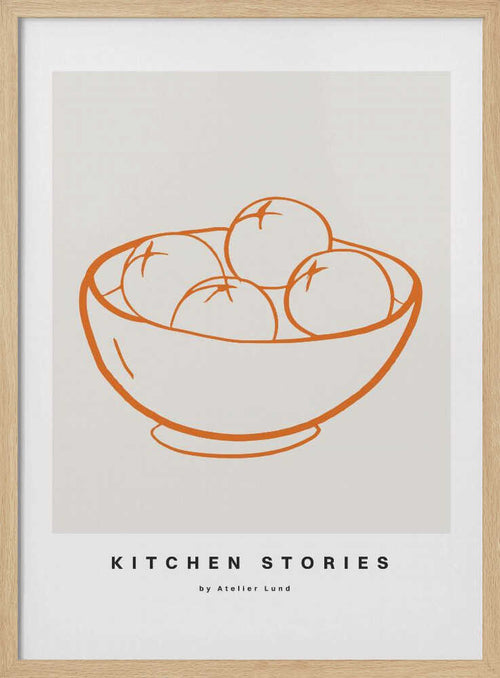 Bowl of Oranges Art Print UK — Abstract Minimal Wall Art — Kitchen — Wall It All Prints