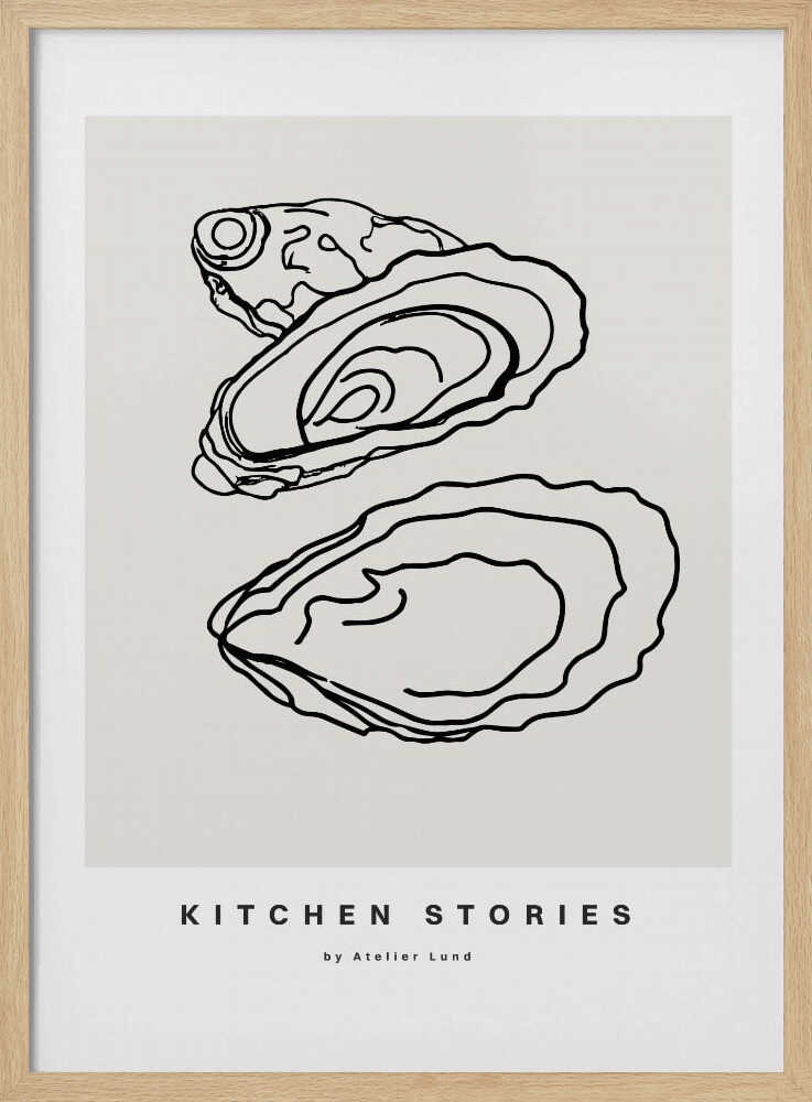Oyster Outlines Art Print UK — Abstract Minimal Wall Art — Kitchen — Wall It All Prints
