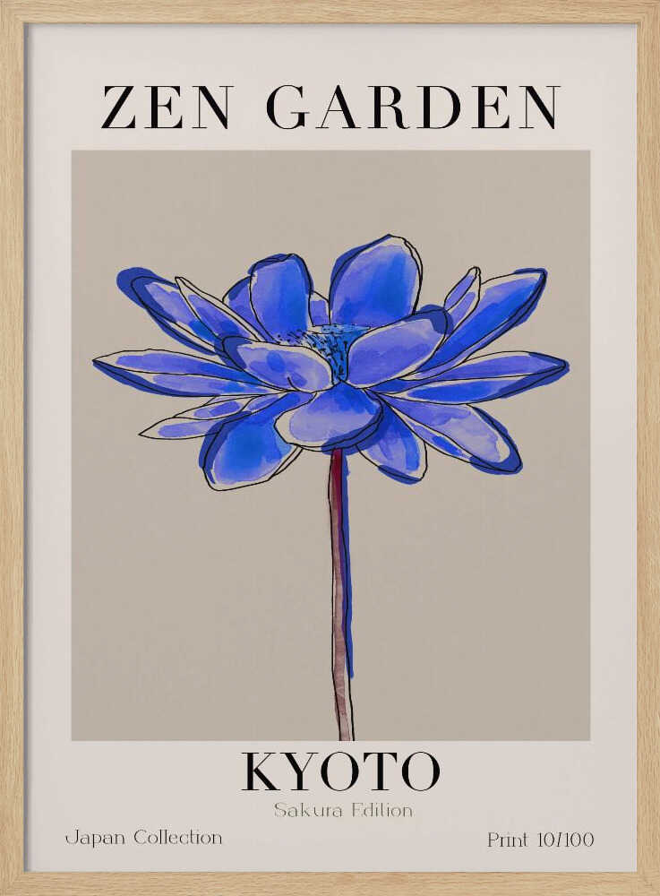 Tranquil Bloom Art Print UK — Japanese Calm Wall Art — Bedroom — Wall It All Prints
