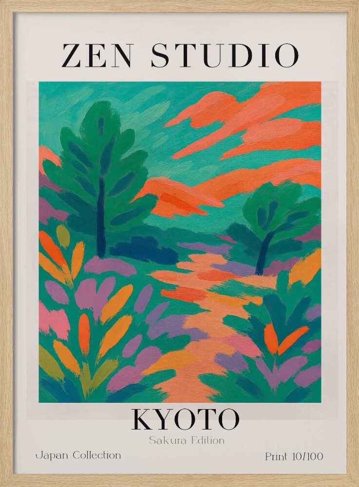 Vibrant Kyoto Path Art Print UK — Abstract Vibrant Wall Art — Bedroom — Wall It All Prints
