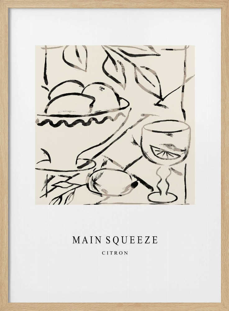 Fresh Lemon Still Life Art Print UK — Botanical Minimal Wall Art — Kitchen — Wall It All Prints