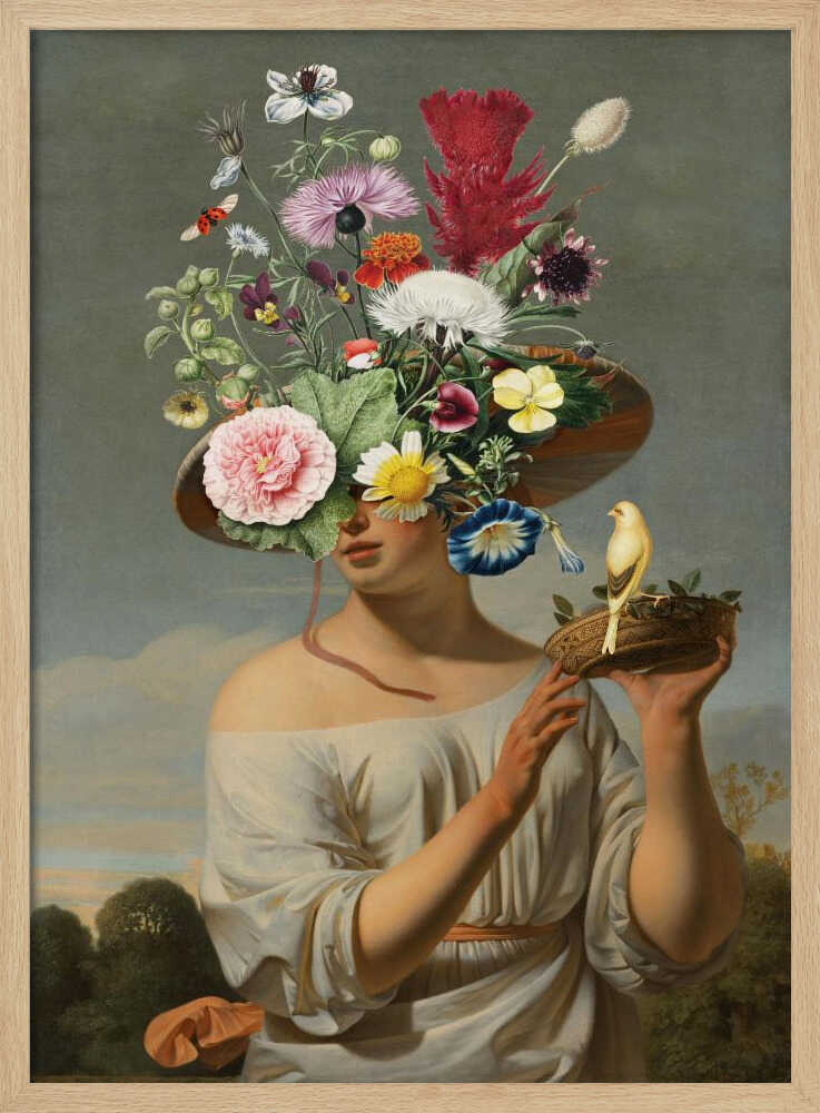Floral Fantasy Portrait Art Print UK — Botanical Vibrant Wall Art — Living Room — Wall It All Prints