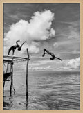 Kids Leaping into Ocean