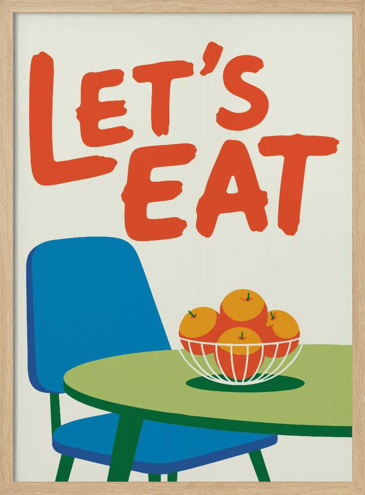 Let's Eat Table Art Print UK — Abstract Vibrant Wall Art — Kitchen — Wall It All Prints