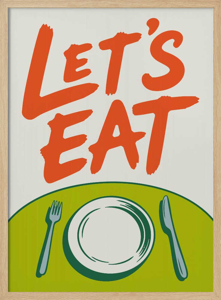 Let's Eat Dining Table Art Print UK — Abstract Vibrant Wall Art — Kitchen — Wall It All Prints