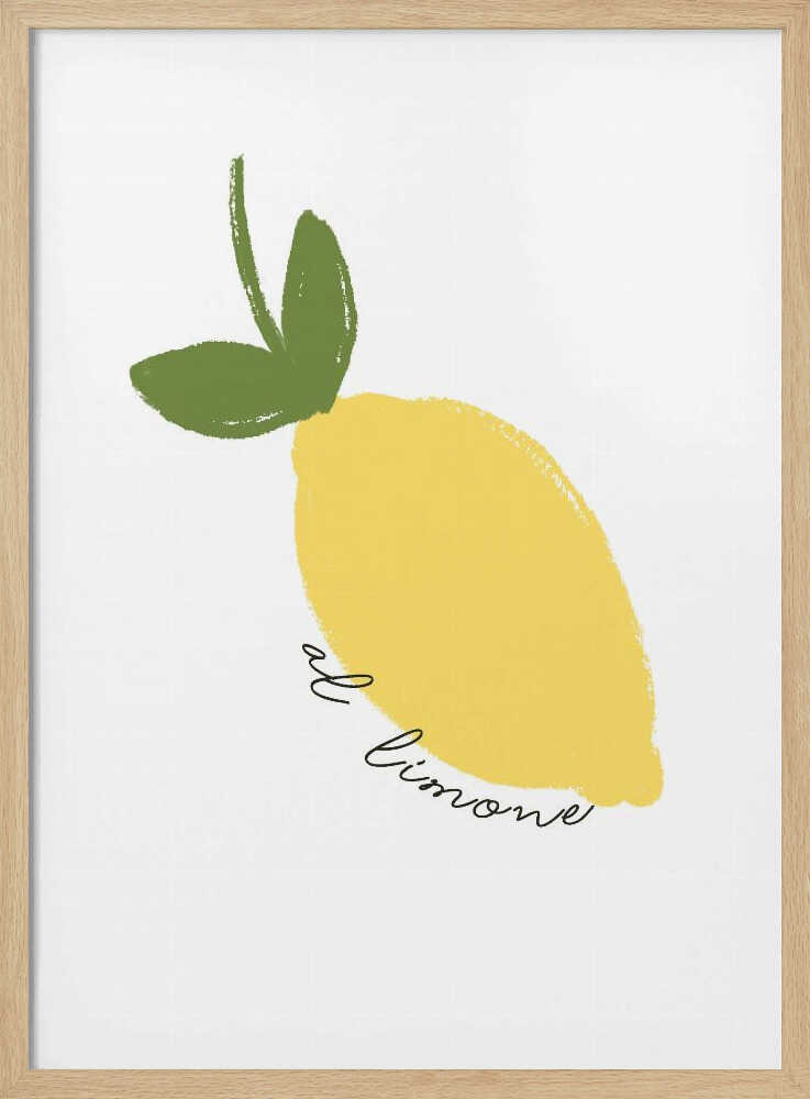 Italian Lemon Illustration Art Print UK — Botanical Vibrant Wall Art — Kitchen — Wall It All Prints