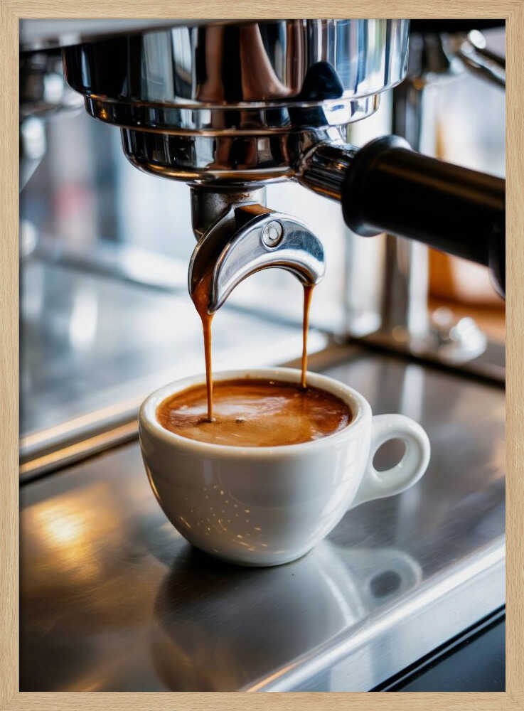 Fresh Espresso Brewing Art Print UK — Dark Moody Dark Wall Art — Kitchen — Wall It All Prints