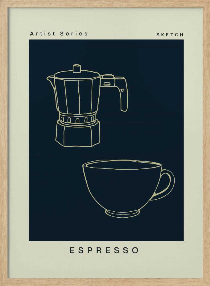 Espressono04 Art Print UK — Abstract Dark Wall Art — Kitchen — Wall It All Prints