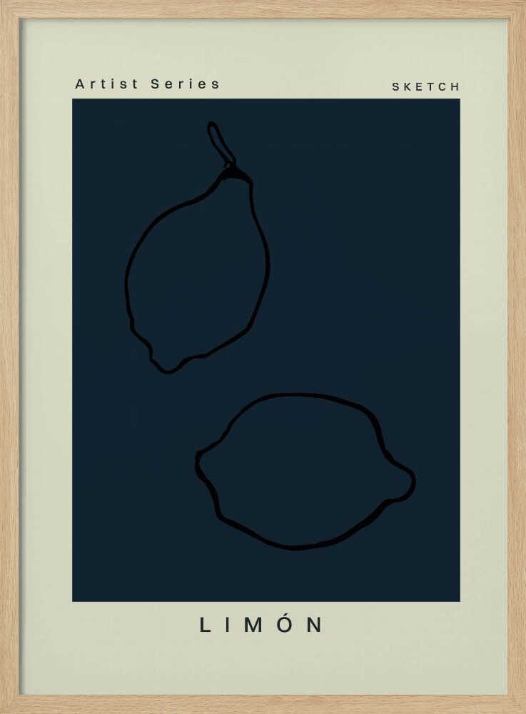 Limonno01 Art Print UK — Botanical Dark Wall Art — Kitchen — Wall It All Prints