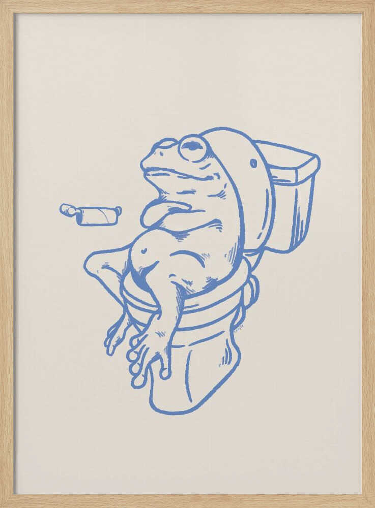 Funny Frog On Toilet