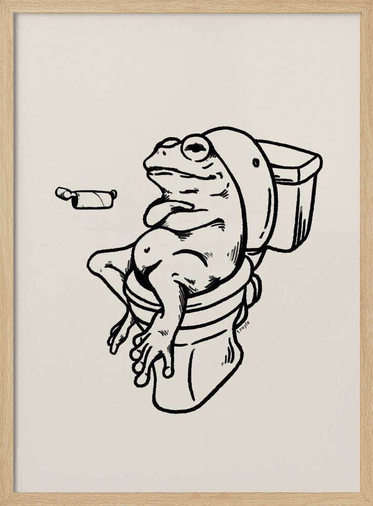 Funny Frog on Toilet