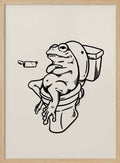 Funny Frog on Toilet