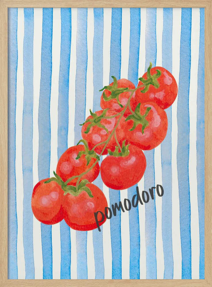 Watercolor Pomodoro Bunch Art Print UK — Botanical Fresh Wall Art — Kitchen — Wall It All Prints