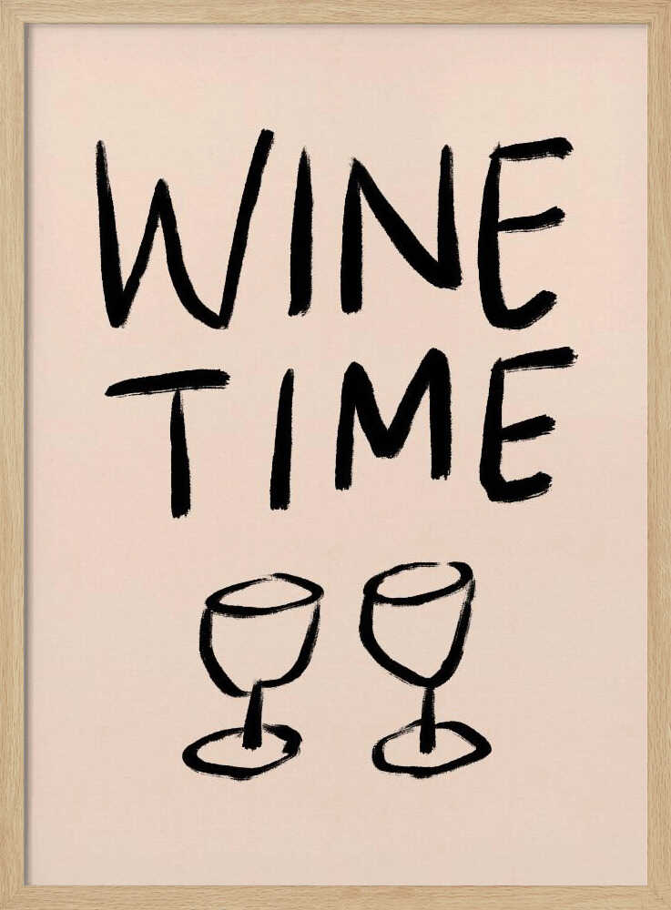 It's Wine Time Art Print UK — Abstract Minimal Wall Art — Kitchen — Wall It All Prints
