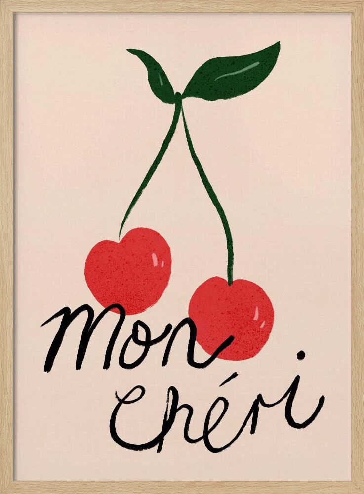 Mon Chéri Cherries Art Print UK — Botanical Minimal Wall Art — Kitchen — Wall It All Prints