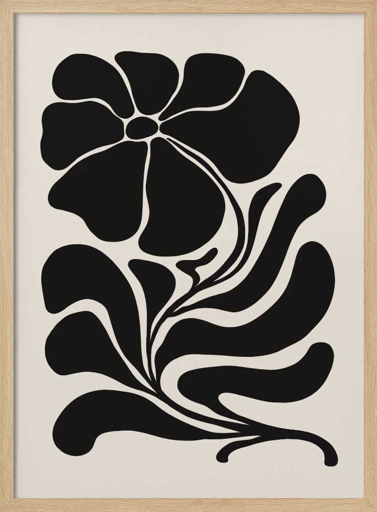 Black Floral Silhouette Art Print UK — Botanical Dark Wall Art — Office — Wall It All Prints