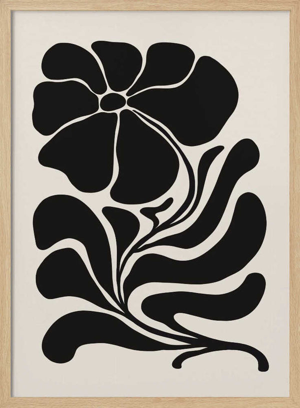 Black Floral Silhouette Art Print UK — Botanical Dark Wall Art — Office — Wall It All Prints