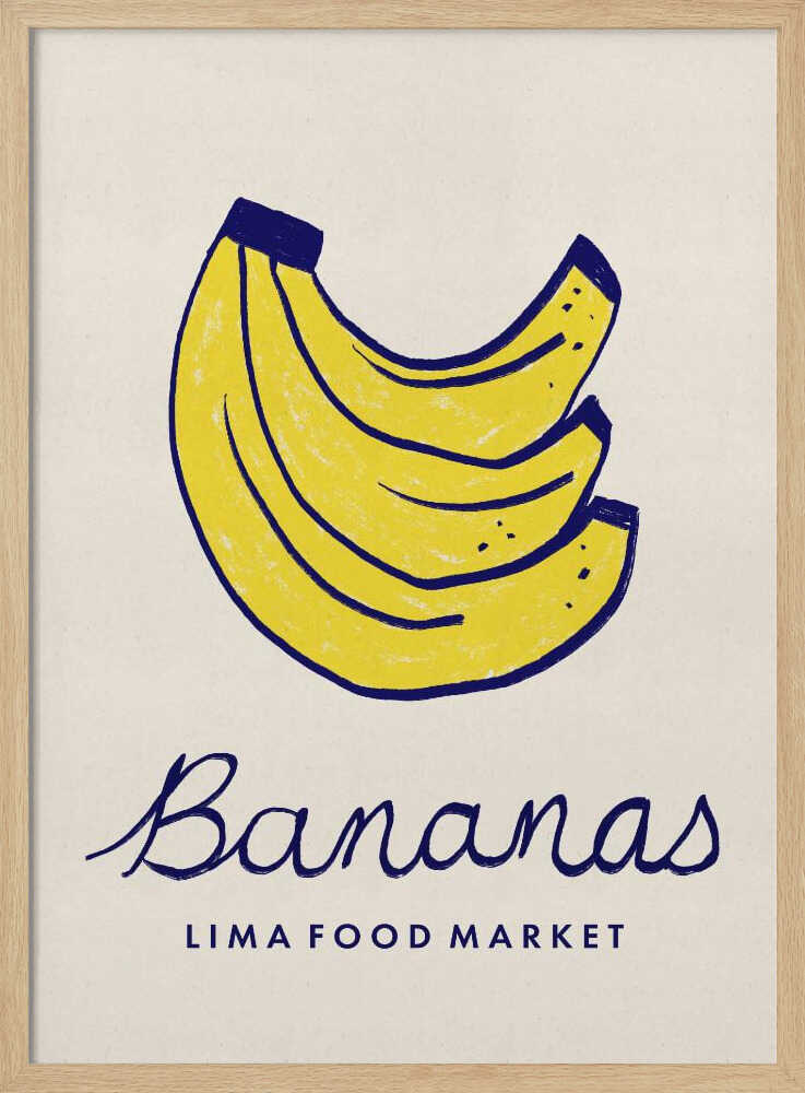 Bananas Lima Market Art Print UK — Food Vibrant Wall Art — Kitchen — Wall It All Prints