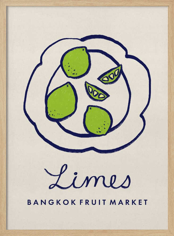 Bangkok Limes Art Print UK — Food Fresh Wall Art — Kitchen — Wall It All Prints