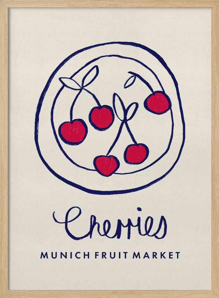 Munich Cherry Market Art Print UK — Vintage Fresh Wall Art — Kitchen — Wall It All Prints