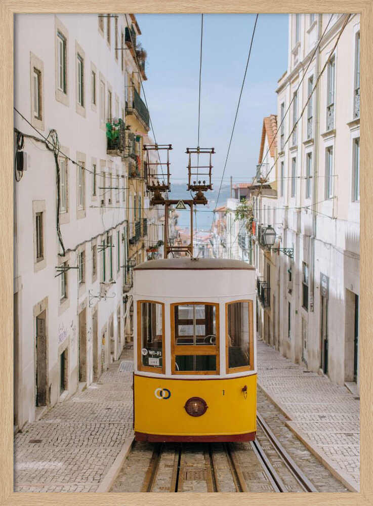 Iconic Lisbon Street Tram Art Print UK — Vintage Vibrant Wall Art — Living Room — Wall It All Prints