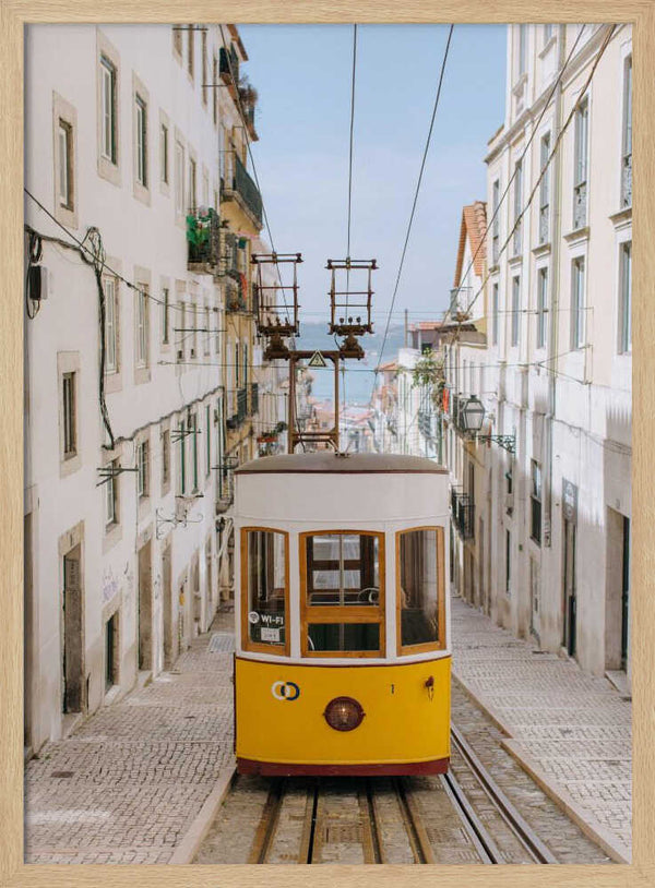 Iconic Lisbon Street Tram Art Print UK — Vintage Vibrant Wall Art — Living Room — Wall It All Prints