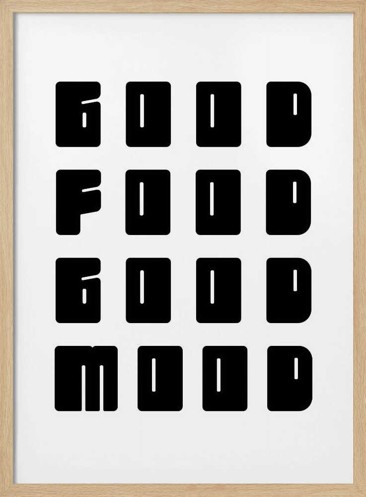 Good Food Good Mood Art Print UK — Abstract Dark Wall Art — Kitchen — Wall It All Prints