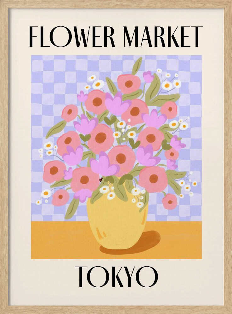 Flower Market Tokyo Art Print UK — Botanical Vibrant Wall Art — Living Room — Wall It All Prints