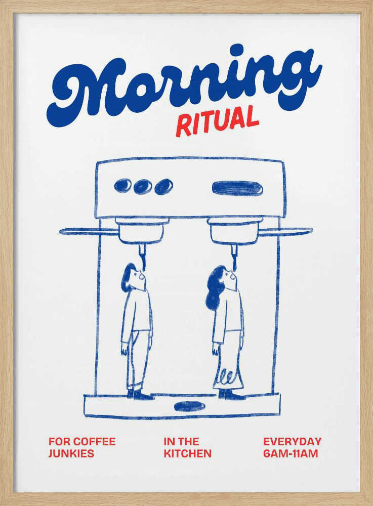Morning Coffee Ritual Art Print UK — Abstract Minimal Wall Art — Kitchen — Wall It All Prints