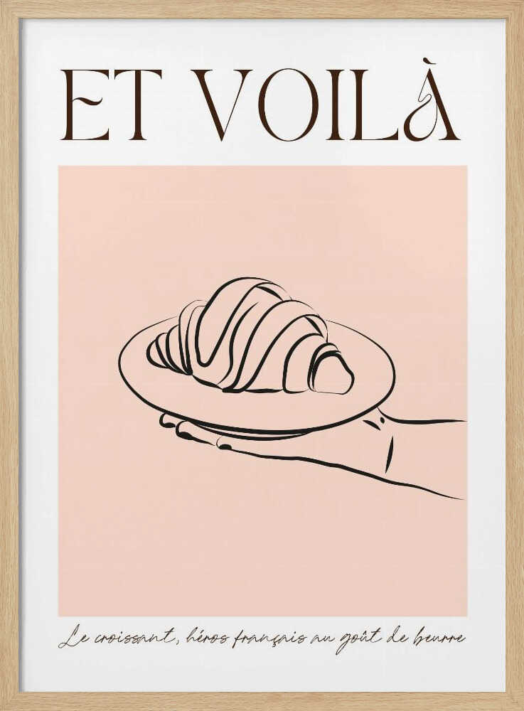 Et Voilà Croissant Art Print UK — Abstract Minimal Wall Art — Kitchen — Wall It All Prints