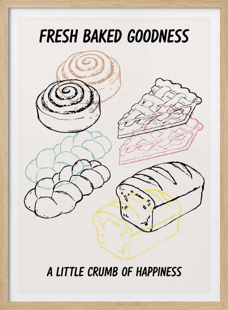 Sweet Baked Goodness Art Print UK — Food Fresh Wall Art — Kitchen — Wall It All Prints