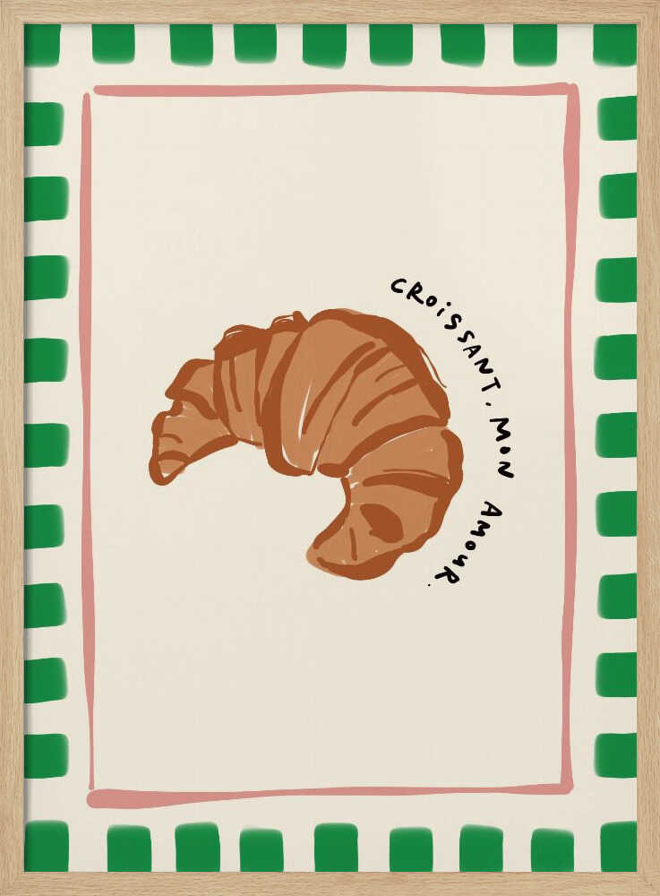 Croissant Mon Amour Art Print UK — Food Fresh Wall Art — Kitchen — Wall It All Prints