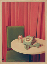 Retro Pink Phone Art Print UK — Vintage Calm Wall Art — Living Room — Wall It All Prints