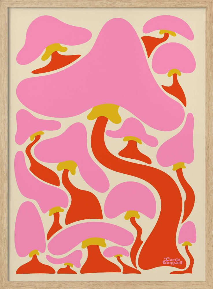 Groovy Mushrooms Art Print UK — Botanical Vibrant Wall Art — Living Room — Wall It All Prints