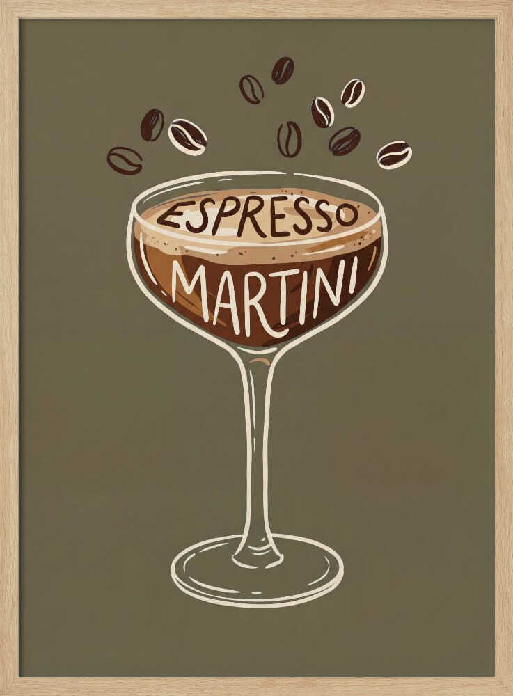 Espresso Martini Delight Art Print UK — Abstract Minimal Wall Art — Kitchen — Wall It All Prints